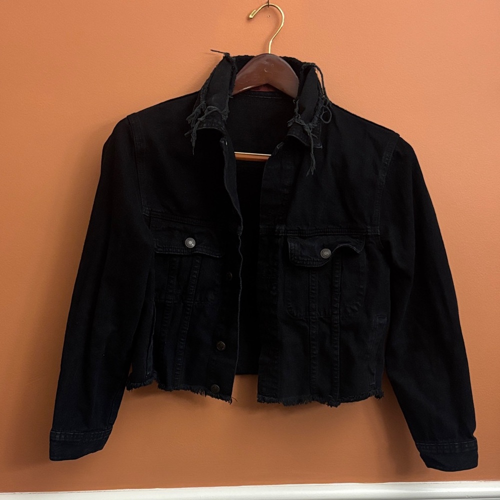Signature8 Distressed Black Jean Jacket